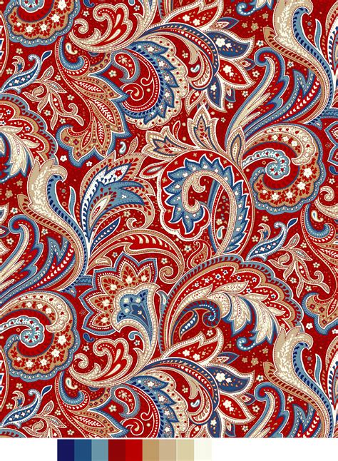 red patterned fabric